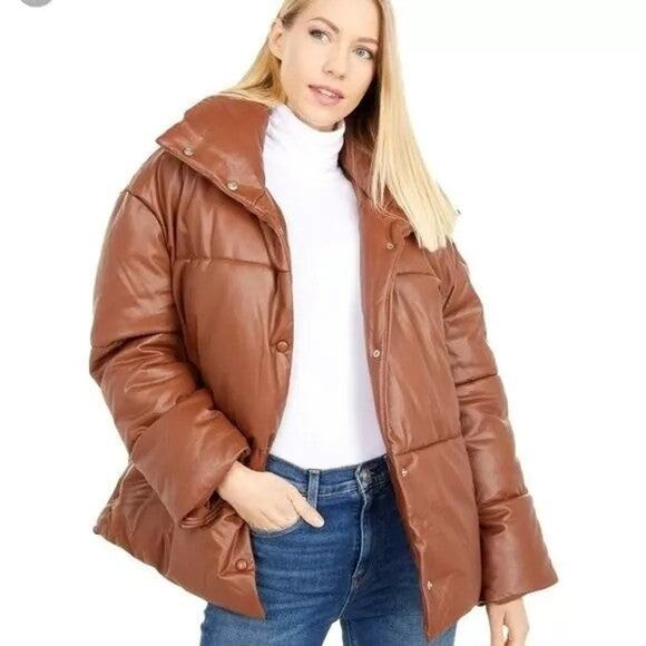 Avec Les Filles Faux Leather Jacket - XS Saddle - Picture 2 of 4